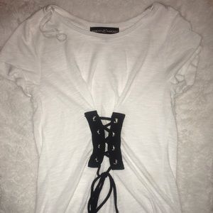 White tee with corset thing
